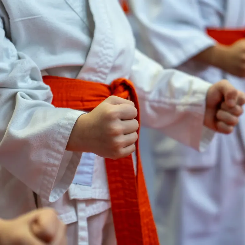 A young student training at Crescent Moon Karate